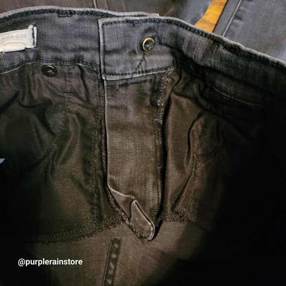 Madewell Jeans 26 Skinny 9" High Rise Black Sea Wash A8535 Tummy Control Stretch - Picture 4 of 12